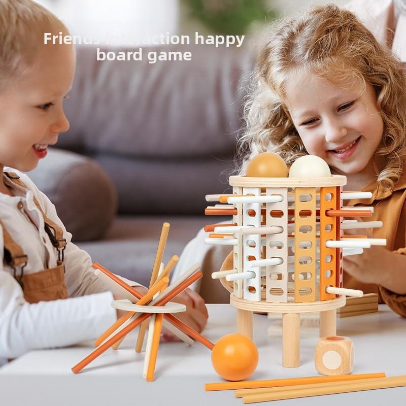 Wooden Strategy Game For Children With Dice And Family Party Activity