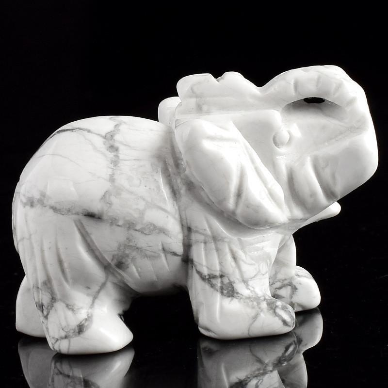 Stunning Hand Carved Elephant Natural Gemstone Jasper Turquoise Malachite Quartz Crystal Ornament For Versatile Home Decor