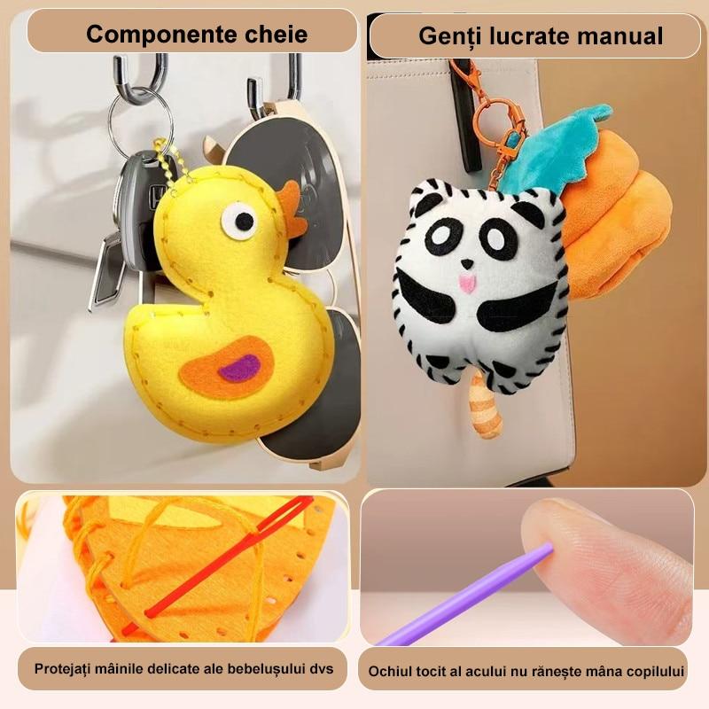 Educational Sewing Toys for Kids - Animal Canvas Puzzle, DIY Handmade Craft Kit for Beginners, Gift for Girls & Boys Ages 6+