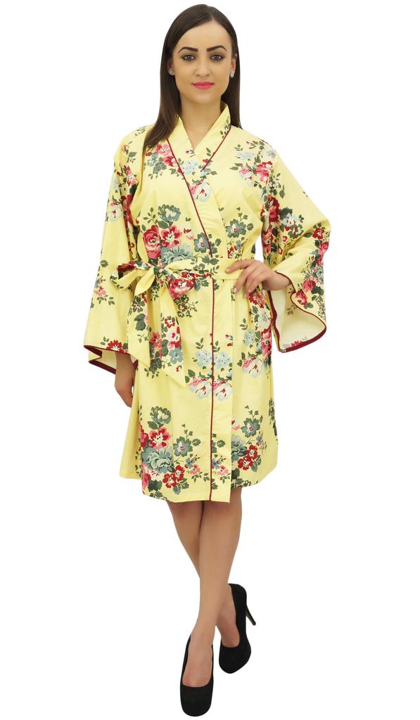 Bimba Women's Full Sleeve Kimono Robe With Belt Floral Print Cover Up