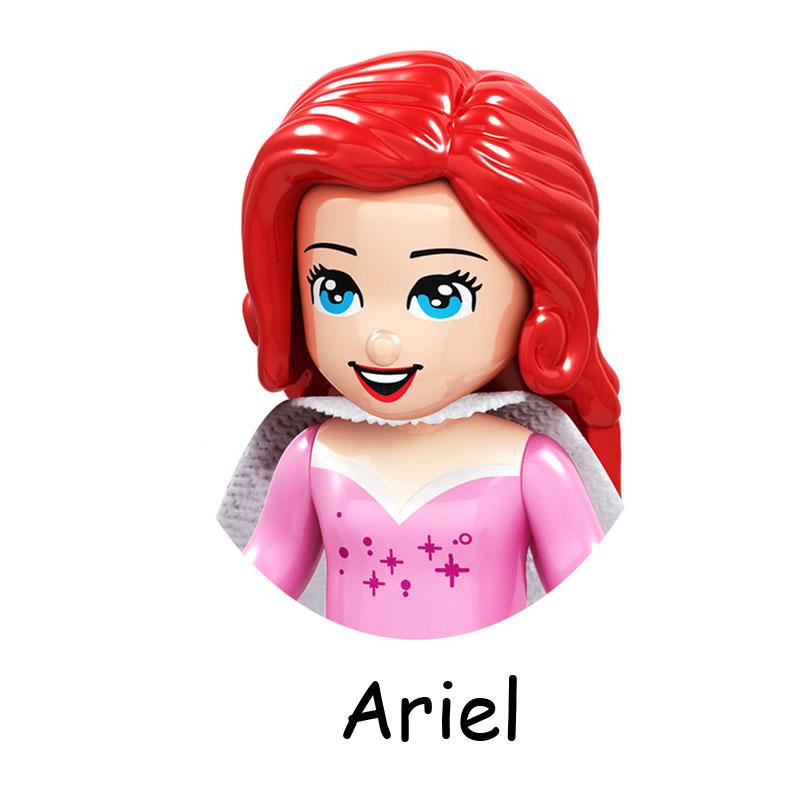 Нетоксичные сказочные принцессы дети Белль Чудовище Золушка Анна Оливия Модель Фигурка Блоки Конструктор Строительные Кирпичики Игрушки Для Детей