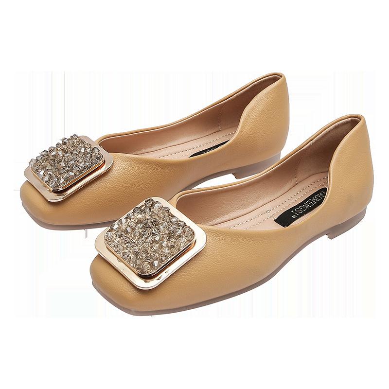 Модные женские туфли на плоской подошве, новая весенняя женская обувь в Корейском стиле, бабушкины туфли с квадратным носком и неглубоким совком, женская обувь большого размера на плоской подошве