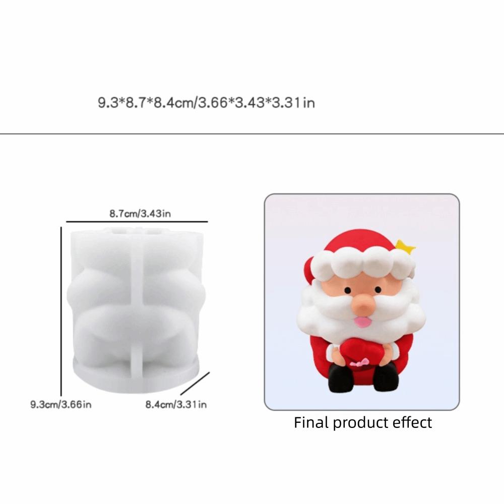 3D Bearded Santa Claus Silicone Chocolate Mold Opened Top Baking Mold  Holiday Tabletop Display