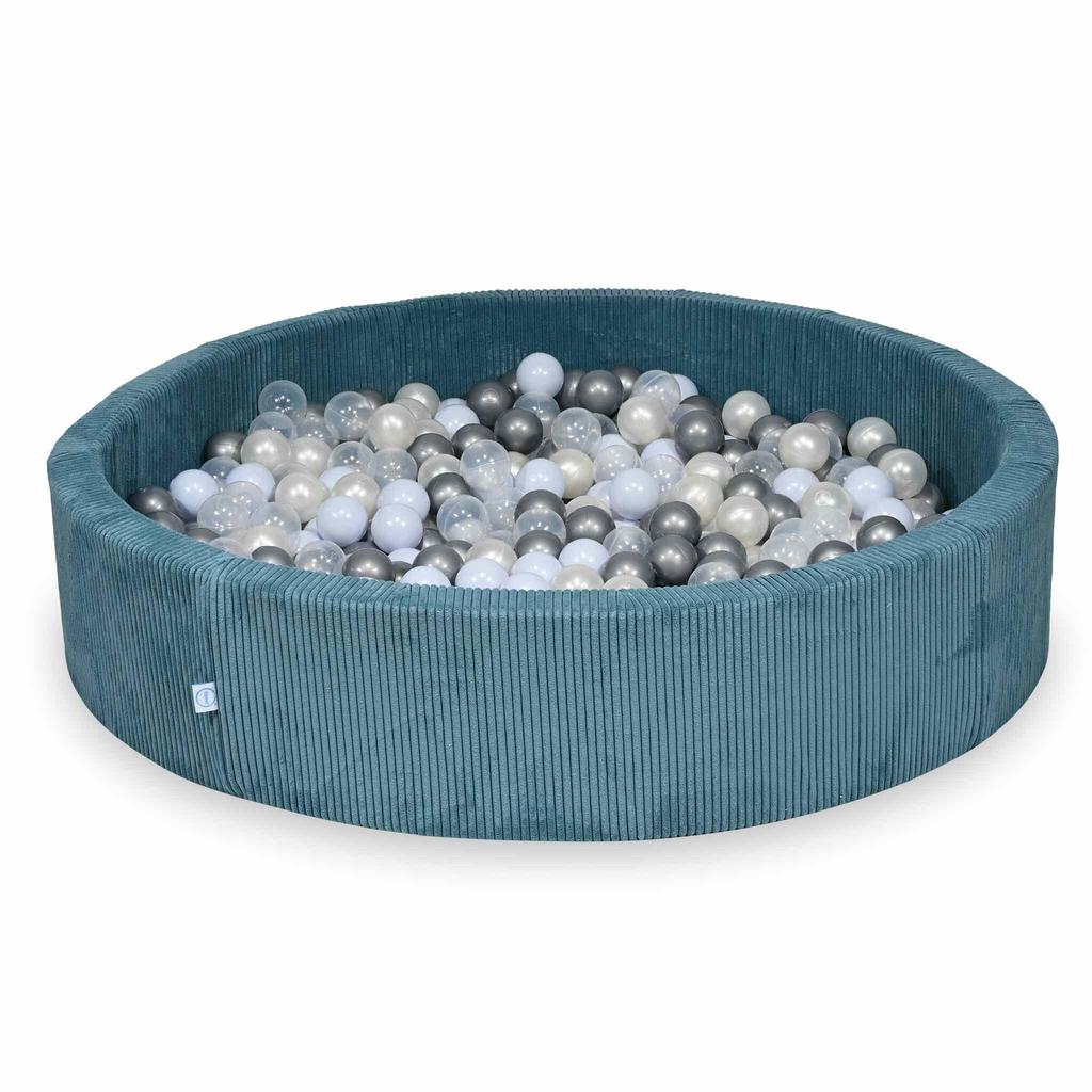 Dry pool 130x30 Corduroy Blue 600 balls: transparent, silver, light blue, pearl, opalescent