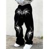 Мужские Темные Повседневные Спортивные Широкие Брюки, Свободные Всесезонные Длинные Брюки, Спортивные Брюки, Готика Панк Хип-хоп Y2K