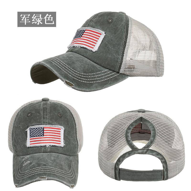 Washed and Old Ponytail Hair, Baseball Net Cap, Baseball Cap, Cap, Sun Cap