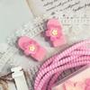 3D Pink Flower Cable Charger Protector Cover For Iphone 11 15 14 13 Pro Max 18W 20W Charger Data Line Protective Sleeve