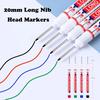6Pcs/Set 20MM Long Nib Markers Deep Hole Head Four Color Waterproof Marker Pens For Woodworking Metal Marker Tools Art Supplies