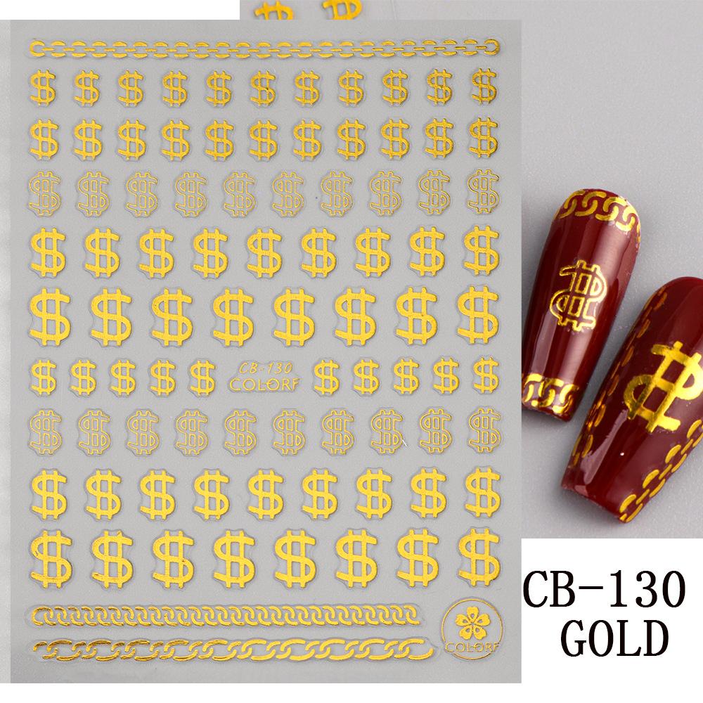 Nail Art Stickers, Cartoon Cute Laser Colored Snake Adhesive Nail Stickers