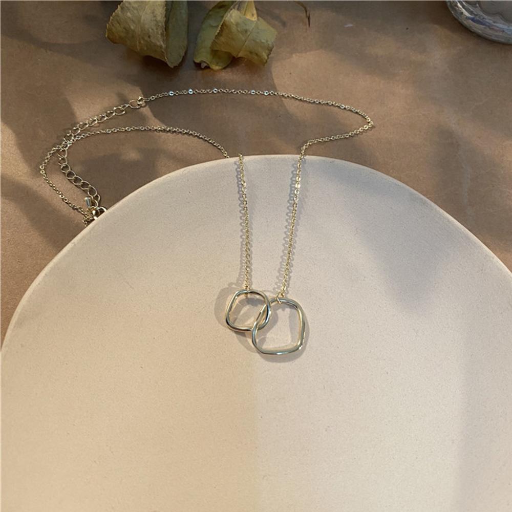 Личность Геометрическое Двойное Кольцо Темперамент Простая Цепочка на Шею Чокер Ожерелье Цепочка на Ключицу
