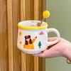 Набор из четырех милых керамических кружек, бытовые питьевые чашки высокой ценности, детские чашки для завтрака, молока, подарки на день рождения