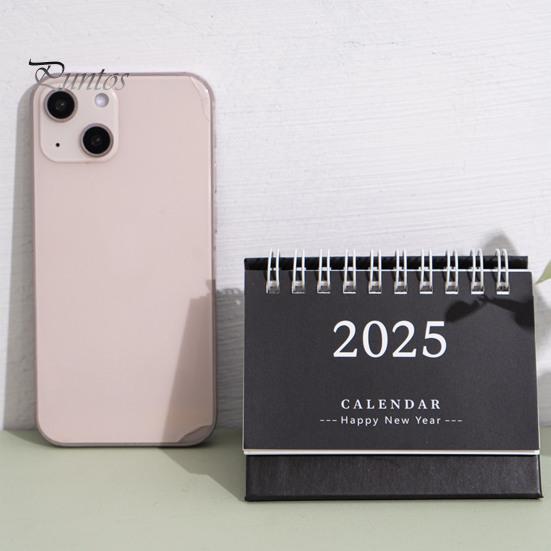 2025 Настольный календарь с откидной крышкой, календарь-спираль, планировщик расписания, список дел, блокнот, органайзер для управления временем, школьные принадлежности для дома и офиса