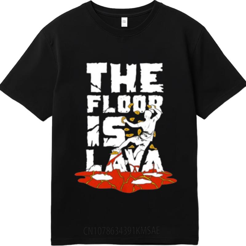 Comfortable For him Oneck tshirt Plus Size The Floor Is Lava Game Play Fun Minimalist Unisex tops summer cotton teeshirt Unisex
