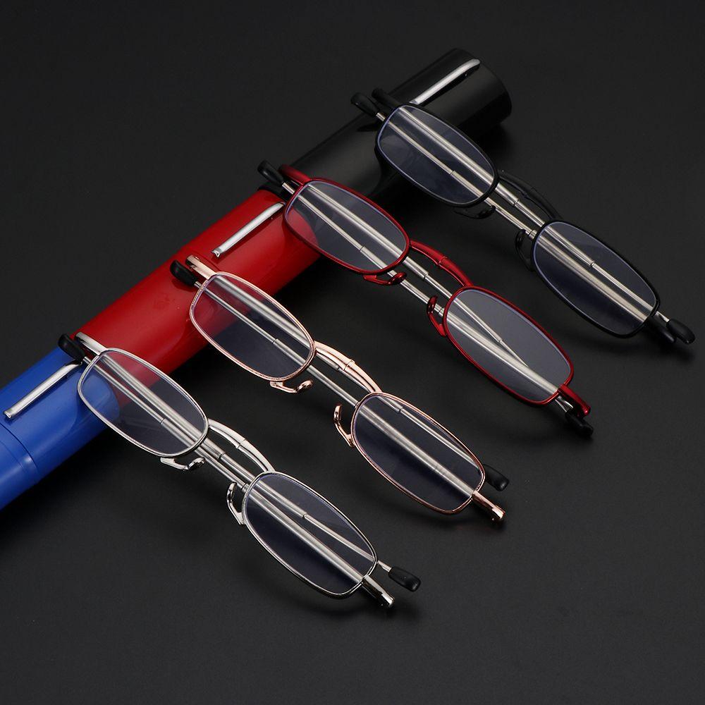 Eyeglasses with Tube Case Foldable Reading Glasses Computer Reading Eyeglasses Easy Carry