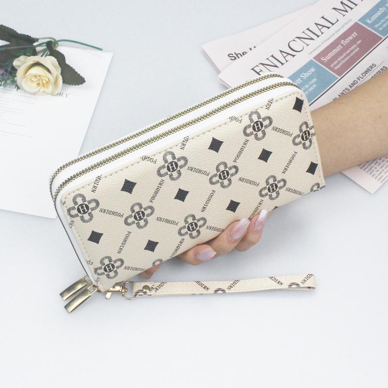 2024 Women's Fashion Wallet: European & American Style, Multi-Card Slot, Double Zipper, Phone Clutch.