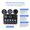 With Fuse USB Chargers Socket 12V 24V Car Light Toggle 5 Buttons LED Rocker Switch Panel Boat Digital Voltage Test Accessories