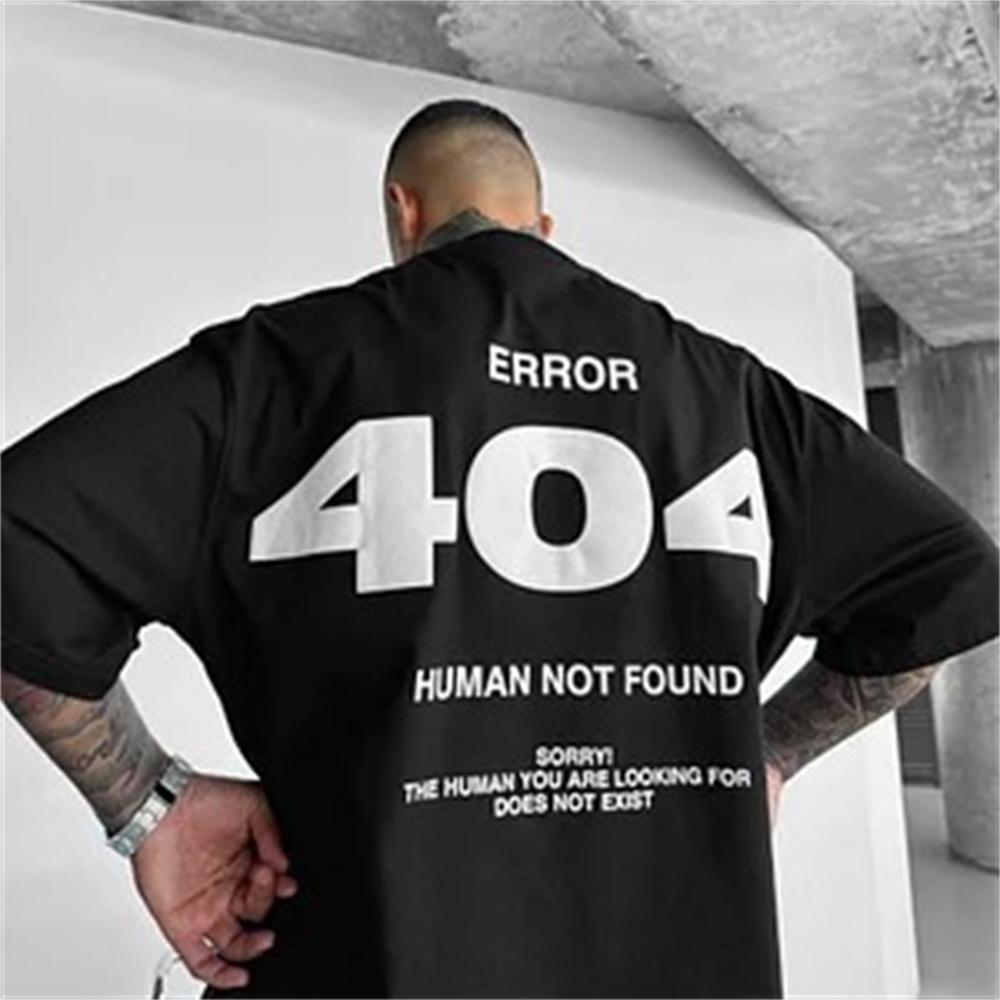 404 Graphic Men's T-Shirt Letter Printed Short Sleeve T Shirt for Men Summer Harajuku Street Y2K Cotton Tops Casual Clothing
