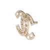 Chanel Брошь CC с двойным C логотипом, полая, с жемчужными буквами, заполненная металлом, унисекс, одинаковый стиль, для пары, золотая