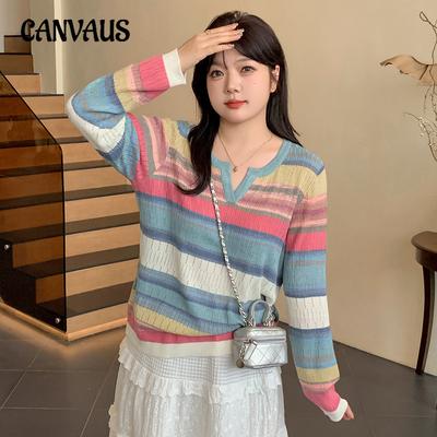 Женская полосатая рубашка Collision Plus Size с длинным рукавом, осенний трикотаж