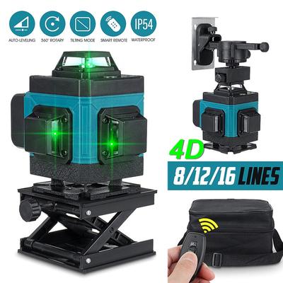 3D/4D 8/12/6 линий Зеленые провода Лазерный уровень Зеленый лазерный уровень с кейсом для хранения 5000 мАч Литий-ионный аккумулятор