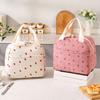 Corduroy Lunch Bag Thermal Lunch Handbag Insulation Pouch Soft Lunch Tote School Cooler Bag for Picnic Travel