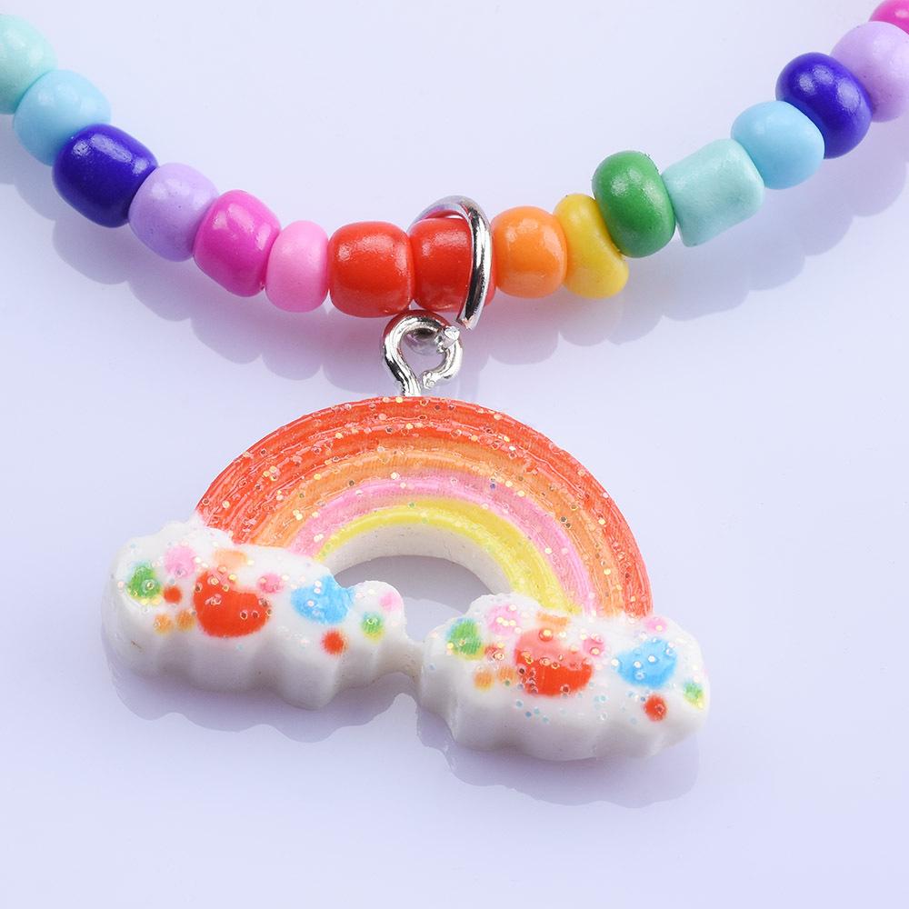 Ожерелье для вечеринки в стиле барокко с рисовыми бусинами ручной работы в стиле богемы, подвеска на шею в виде радуги для женщин