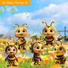 2D Flat 5-piece Set Cute Bee Friend Acrylic Garden Decoration for Patios, Lawns and Potted Plants - Ideal Holiday Gift