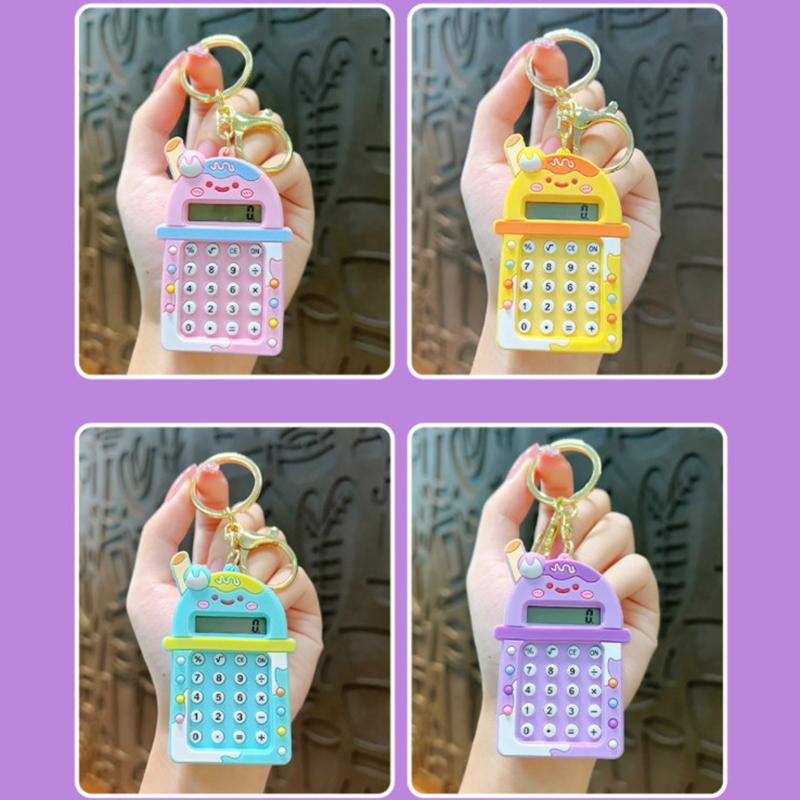1 шт. Калькулятор Брелок Мини Портативный Калькулятор с Креативным Милым Брелоком 8-разрядный Дисплей Карманный Калькулятор Брелок