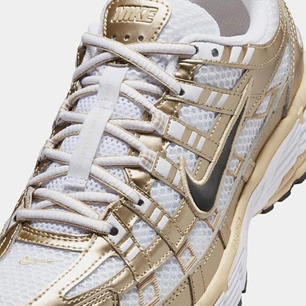 Nike W P-6000 Белое Золото Черный Женские Беговые Кроссовки Ретро Кроссовки IF1787-100 Размер 27,5 см US W 10,5 Импорт из Японии Оригинальные