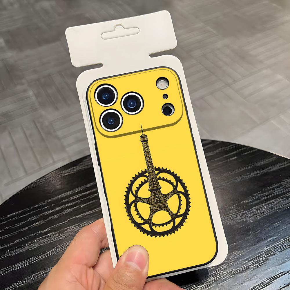 Чехол для телефона на велосипед T-Tour De France Для IPhone 17 Air 16 E Pro Max 15 14 13 Mini 12 Pro 11 Max Plus Черный Мягкий Корпус