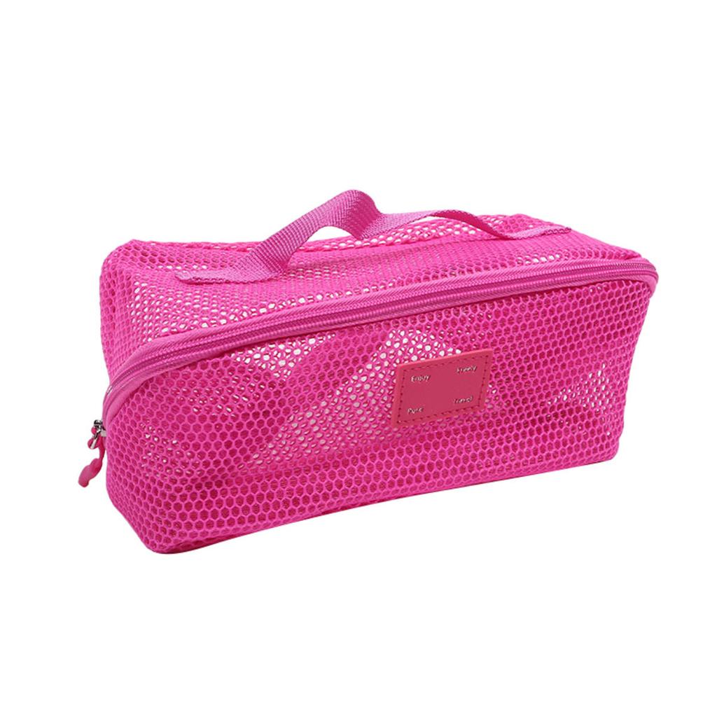 Women Travel Portable Cosmetic Storage Pouch Toiletry Organizer Bag Mesh Transparent Wash Bag Tote Multifunctional Makeup Case Washbag