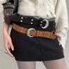 Y2K Western Style Cowboy Belt Metal Ethnic Style Waistband Fashion Rivet Belts  Waist Accessories