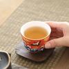 Dehua Suet Jade Porcelain Crane Tea Cup Gift Set
