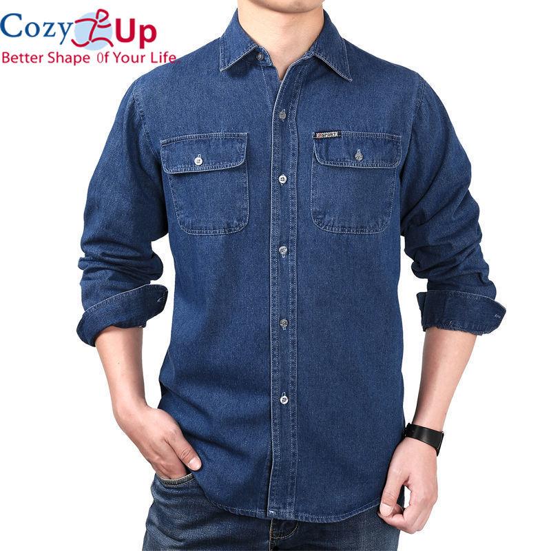 Cozy Up New Men's Denim Shirt Spring Summer Jean Shirts Male Handsome Business Shirt Casual Oversize Tops