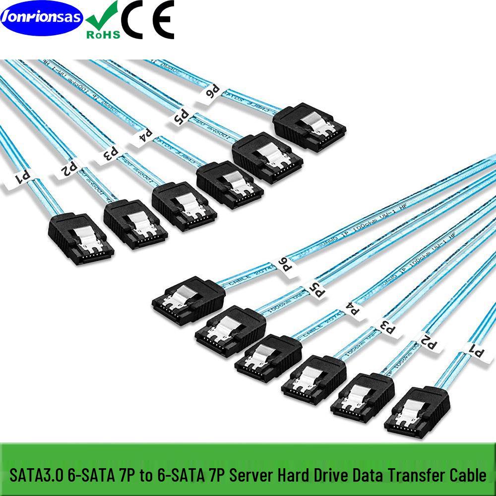 6 шт. Кабели для подключения SSD и сети SATA 7P на SATA 7P с прямым разъемом