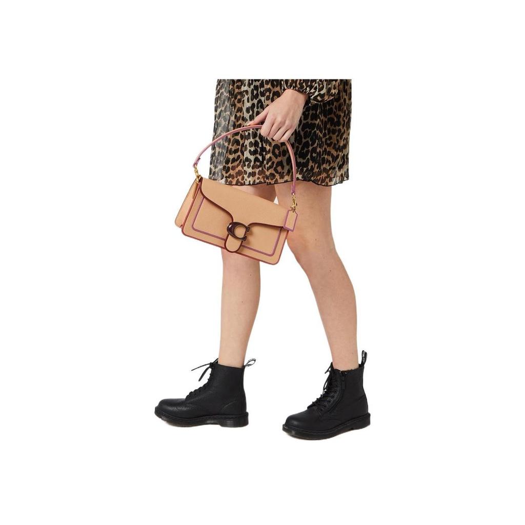 Coach Tabby 26 Lock Edge Flap C Buckle Leather Handheld Crossbody Shoulder Bag Women Bags Milk-Tea Purple 79339-B4EQO