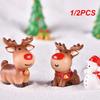 Christmas Figurines Dollhouse Ornament Home Decorations Fairy Garden Micro Landscape Deer Xmas Tree Santa Claus Snowman