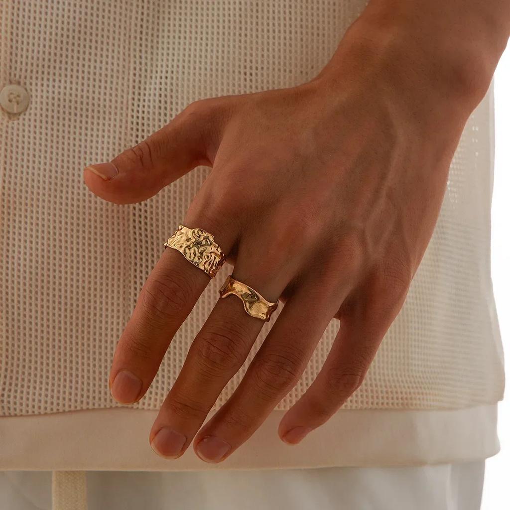 9Pcs/Set Vintage Gold Color Love Heart Butterfly Metal Rings Set for Women Simple Assembly Rings Paty Jewelry Gift Accessries