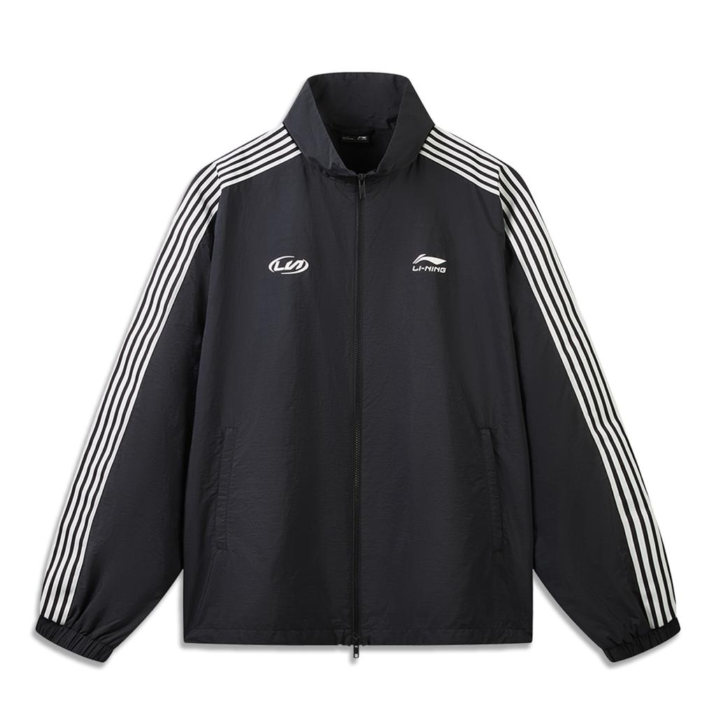 Li-Ning Серия «Спортивный образ жизни» Ветровка с воротником-стойкой, в полоску, с буквенным принтом, минималистичная, унисекс, верхняя одежда AFDWP01-2