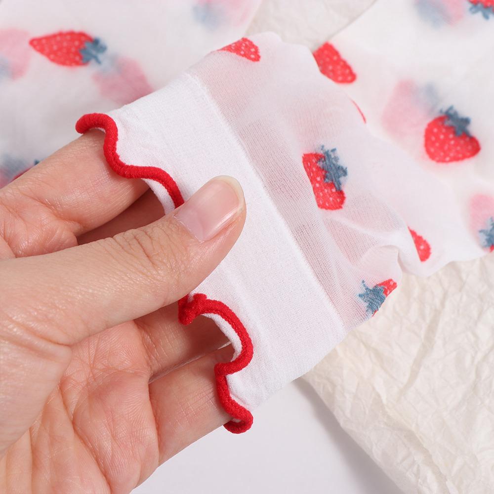 Персиковые Прозрачные Носки с Воланами в Виде Цветов Авокадо Фруктовые Сетчатые Тюлевые Носки Средней Длины Леди