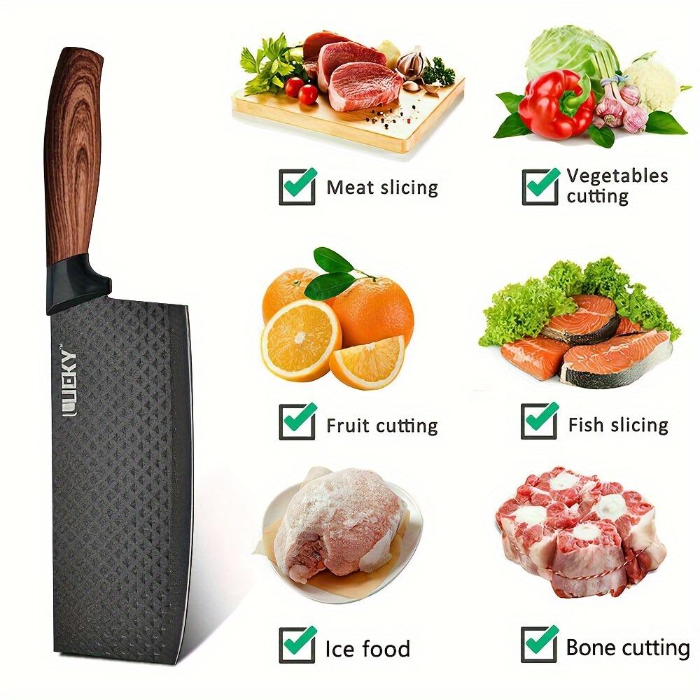 Professional 6 Kitchen Knife Set, High Carbon Stainless Steel Super Sharp, With Anti-stick Ergonomic Wooden Handle,Gift Box Set