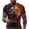 Мужская футболка с 3D принтом льва для отдыха с круглым вырезом и коротким рукавом, модные футболки с животным узором, летние топы в стиле Харадзюку в стиле хип-хоп большого размера