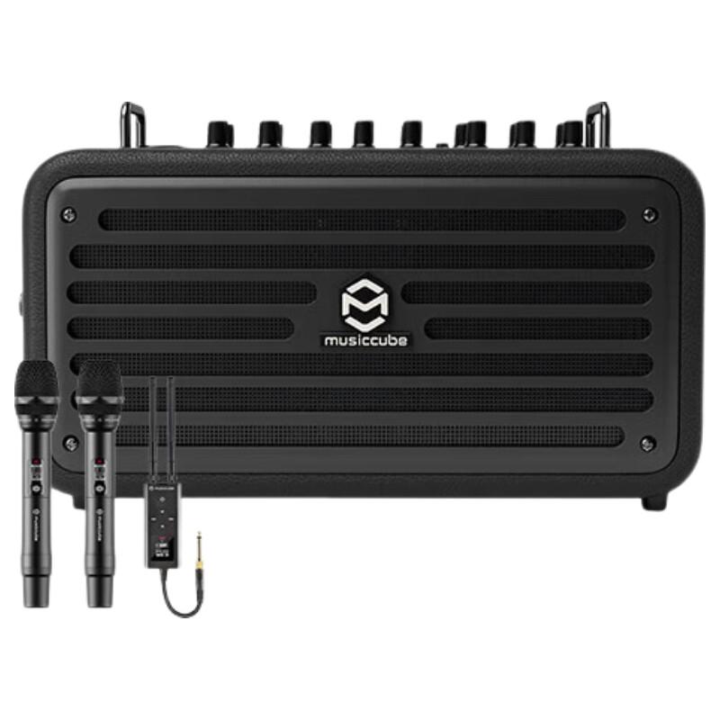Mmusiccube MA60III Portable Outdoor Instrument & Vocal Speaker System with Dual Wireless Microphones (CN version)