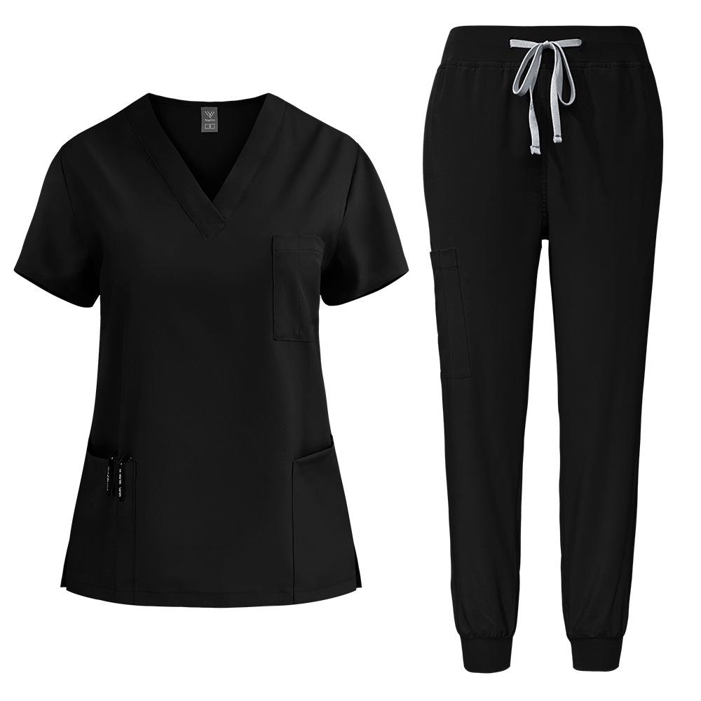 Unisex Quick-Dry Stretch Scrub Suit - Short Sleeve for Medical Professionals