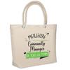 Sac de plage - PLANETEE - Community Manager Meilleure de tous les temps Femme - Coton - Grande contenance - Imprimé en France