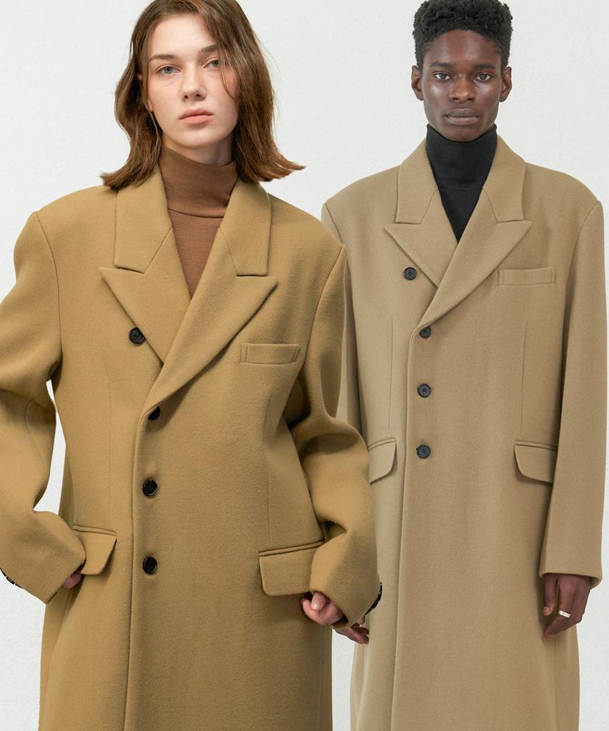Trip Le Sens [Australian W90] Austrian Wool One-Side Coat_Black