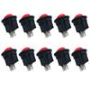 10Pcs Kcd11 Round Boat Rocker Switches Round Black White Red 2 Pin On-Off Switch