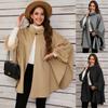 Women's Warm Shawl Wrap Poncho Cape Open Front Cardigan Shawls for Fall Winter Oversized Soft Faux Fur Cape Wrap Wool Coat Jacket Poncho for Women
