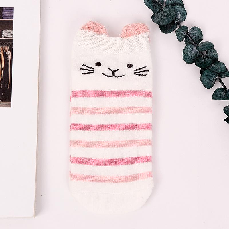 5 Pairs Women Socks Small Animal Cartoon Pattern Boat Sock for Summer Breathable Casual Girls Funny