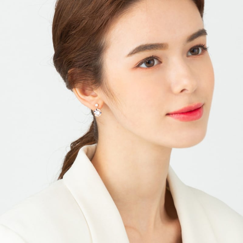 ELLE Jewelry Vintage 14K Decalcomania Earrings (Gold Pin) ELGPEE242